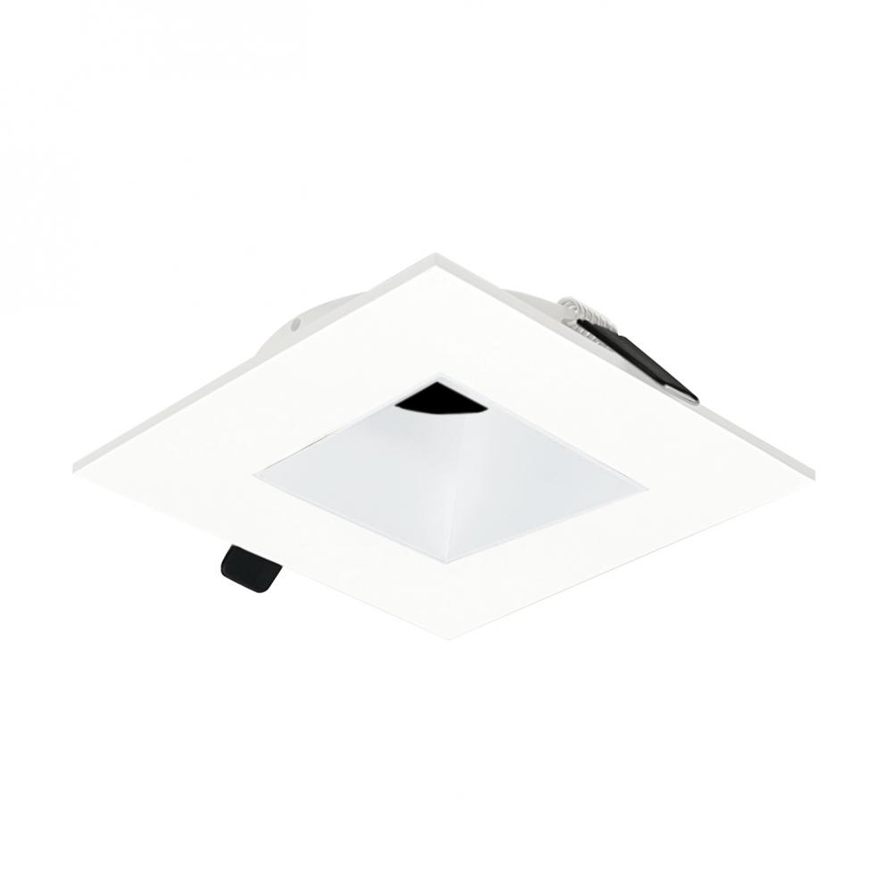 4" Iolite Can-less Square Downlight Trim, Matte Powder White finish