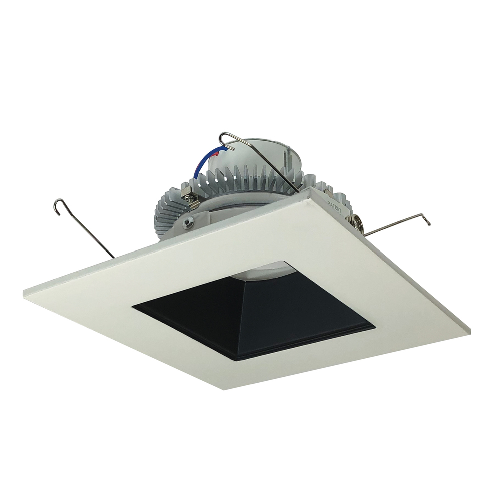 6" Cobalt Click Square Retrofit Reflector with Square Aperture, 900lm / 12W, Comfort Dim, Black