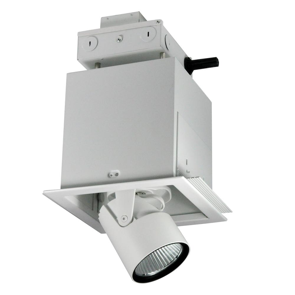 Pull-Down LED Trimless 1-Head MLS, 30W / 2100lm per Head, Flood, 4000K, White, 277V 0-10V Dimming