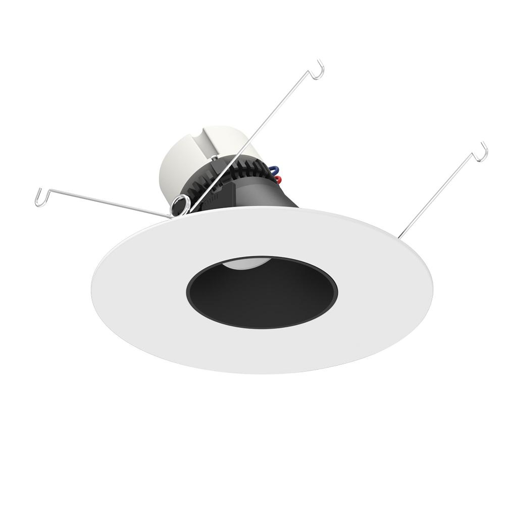 5"/6" Pearl LED Round Adjustable Slot Retrofit, 700lm / 12W, Comfort Dim, Black Reflector /