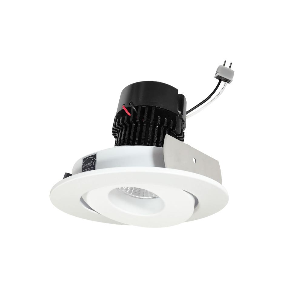 4" Pearl Low Voltage LED Round Adjustable Gimbal Retrofit, 1050lm / 11W, 4000K, Matte Powder