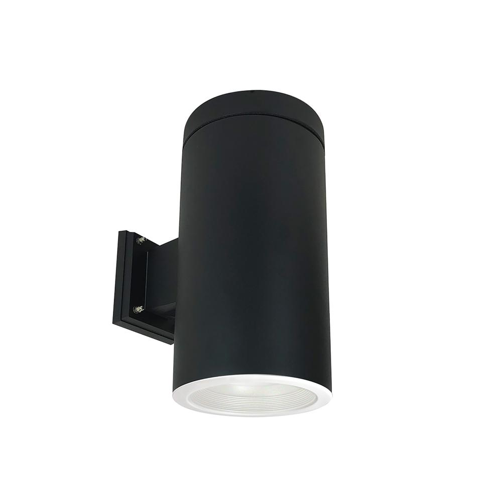 6" Cylinder, Black, Wall Mount, Incandescent, Baf., White