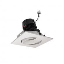 Nora NPRLV-4SC30XWW - 4" Pearl Low Voltage LED Square Adjustable Cone Retrofit, 1200lm / 11W, 3000K, White Reflector /