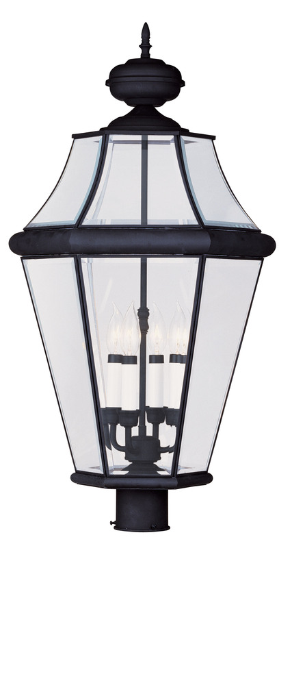 4 Light Black Outdoor Post Lantern