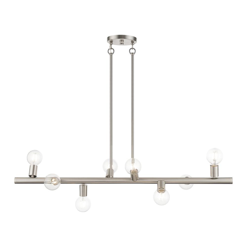 8 Light Brushed Nickel Large Chandelier