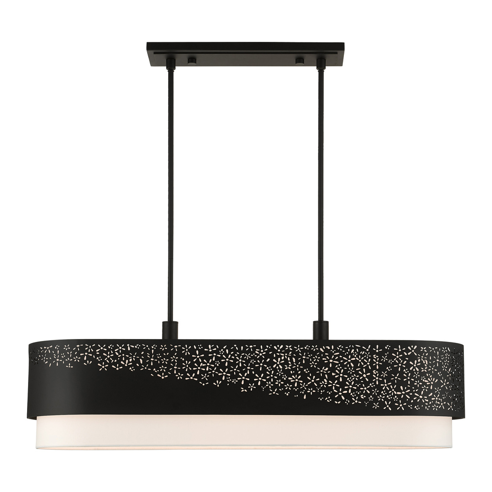 6 Lt Black Linear Chandelier