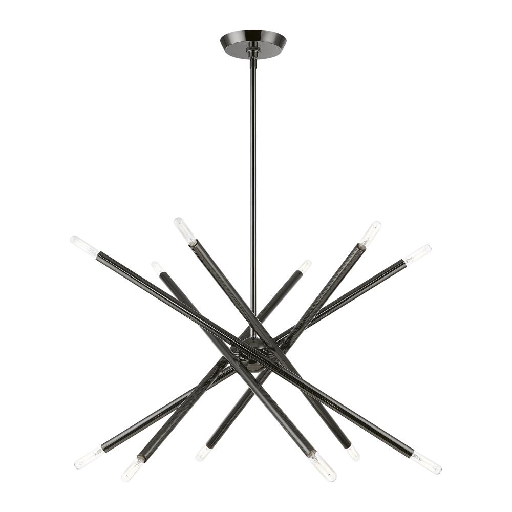 12 Light Black Chrome Chandelier