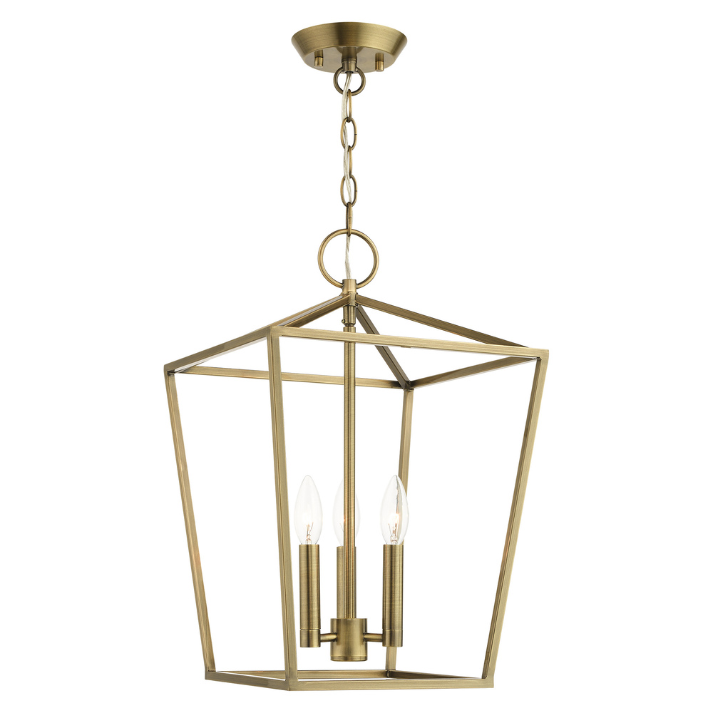 3 Lt Antique Brass Convertible Lantern