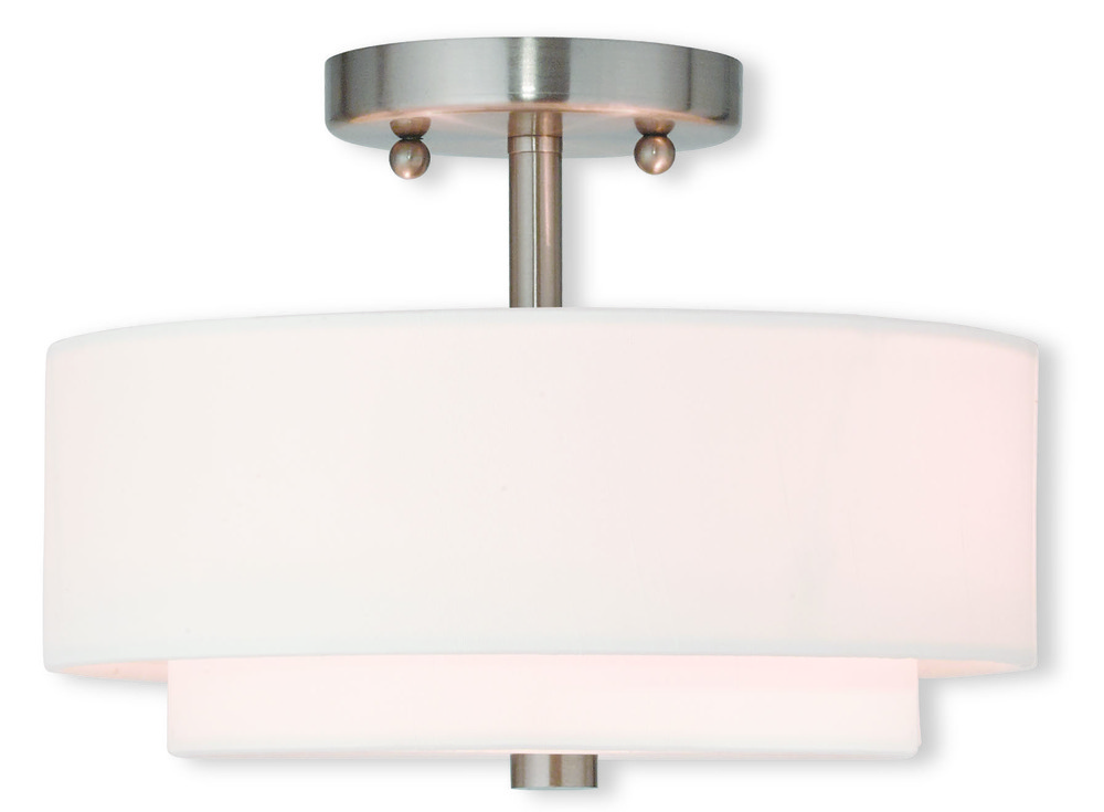 2 Light Brushed Nickel Ceiling Mount