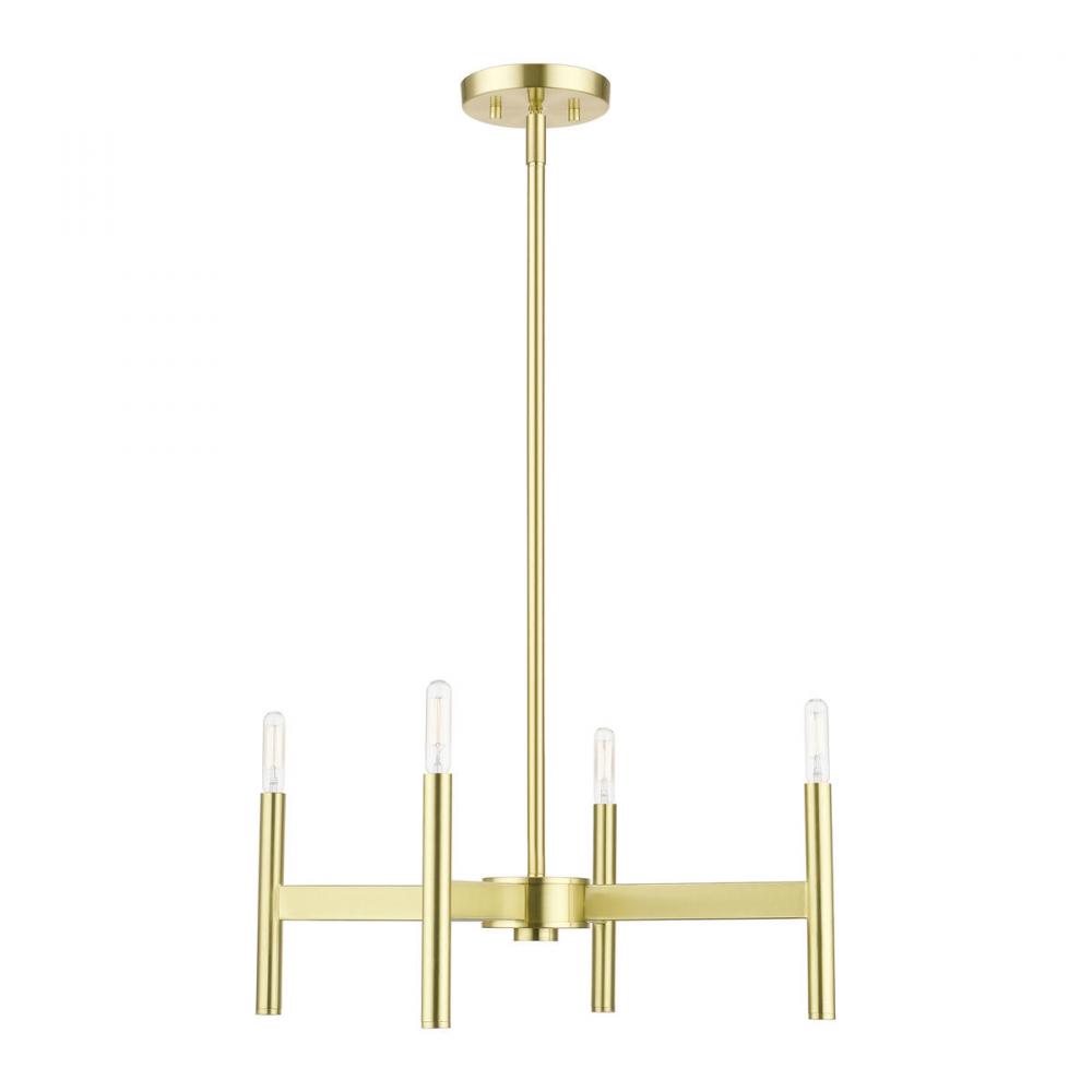 Satin Brass 4-Light Chandelier