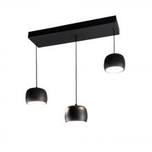 Artcraft AC6783BK - Onyx Collection Integrated LED 3-Light Pendant, Black