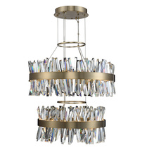 FACETS OF SHREVEPORT 030256-038 - Glacier 25 + 32 Inch 2 Tier LED Round Pendant