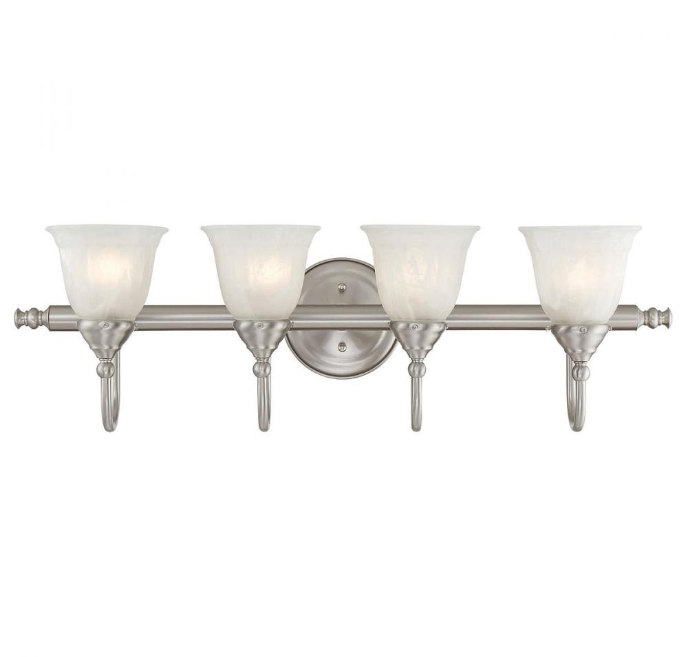 Brunswick 4-Light Bathroom Vanity Light in Satin Nickel