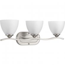 PROGRESS LIGHTING P300097-009 - Laird Collection Three-Light Brushed Nickel Etched Glass Traditional Bath Vanity Light