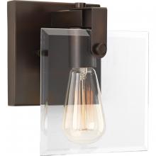 PROGRESS LIGHTING P300105-020 - Glayse Collection One-Light Antique Bronze Clear Glass Luxe Bath Vanity Light