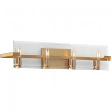 PROGRESS LIGHTING P300111-109 - Cahill Collection Four-Light Brushed Bronze Clear Glass Luxe Bath Vanity Light