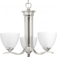 PROGRESS LIGHTING P400062-009 - Laird Collection Three-Light Brushed Nickel Etched Glass Traditional Chandelier Light