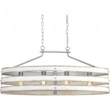 PROGRESS LIGHTING P400097-141 - Gulliver Collection Four-Light Galvanized Finish Coastal Linear Chandelier Light