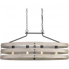 PROGRESS LIGHTING P400097-143 - Gulliver Collection Four-Light Graphite Coastal Linear Chandelier Light