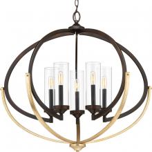 PROGRESS LIGHTING P400117-020 - Evoke Collection Five-Light Antique Bronze Clear Glass Luxe Chandelier Light