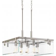 PROGRESS LIGHTING P500074-009 - Glayse Collection Five-Light Brushed Nickel Clear Glass Luxe Pendant Light