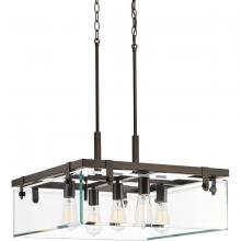 PROGRESS LIGHTING P500074-020 - Glayse Collection Five-Light Antique Bronze Clear Glass Luxe Pendant Light