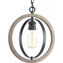 PROGRESS LIGHTING P500092-143 - Conestee Collection One-Light Graphite Farmhouse Pendant Light