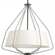 PROGRESS LIGHTING P500117-009 - Hangar Collection Three-Light Brushed Nickel Mid-Century Pendant Light