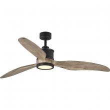 PROGRESS LIGHTING P250002-143-30 - Farris Collection Three-Blade Carved Wood 60" Ceiling Fan