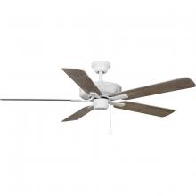 PROGRESS LIGHTING P250080-030 - AirPro 52 in. White 5-Blade AC Motor Transitional Ceiling Fan