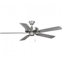 PROGRESS LIGHTING P250084-009 - AirPro 52 in. Brushed Nickel 5-Blade AC Motor Transitional Ceiling Fan