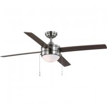 PROGRESS LIGHTING P250089-009-WB - McLennan II Collection 52 in. Four-Blade Brushed Nickel Transitional Ceiling Fan with LED Light Kit