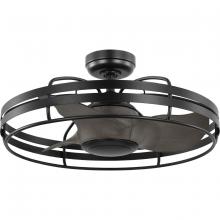 PROGRESS LIGHTING P250096-31M - Bastrop Collection 26 in. Three-Blade Matte Black Transitional Ceiling Fan with 3 Speed Remote Contr