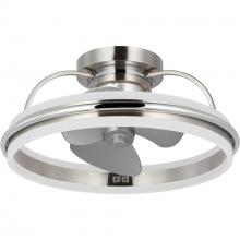 PROGRESS LIGHTING P250116-009-30 - Burnett Collection Oscillating Three-Blade Brushed Nickel Modern Traditional Ceiling Fan with Chrome