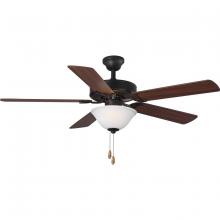 PROGRESS LIGHTING P2599-129 - AirPro Collection 52" Five-Blade Ceiling fan with White Etched Light Kit