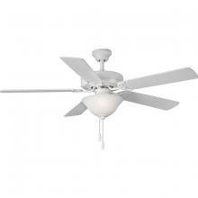 PROGRESS LIGHTING P2599-30 - AirPro Collection 52" Five-Blade Ceiling fan with White Etched Light Kit