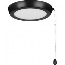 PROGRESS LIGHTING P260002-31M-30 - AirPro 7" 1-Light Matte Black Edgelit Transitional Ceiling Fan Light Kit and Opal Shade