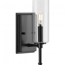 PROGRESS LIGHTING P300356-31M - Elara Collection One-Light New Traditional Matte Black Clear Glass Bath Vanity Light