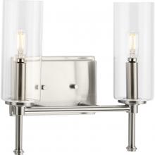 PROGRESS LIGHTING P300357-009 - Elara Collection Two-Light New Traditional Brushed Nickel Clear Glass Bath Vanity Light