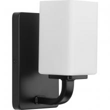 PROGRESS LIGHTING P300368-31M - Cowan Collection One-Light Modern Matte Black Etched Opal Glass Bath Vanity Light