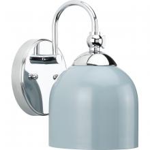 PROGRESS LIGHTING P300381-015 - Dalton Collection One-Light Farmhouse Polished Chrome Metal Shade Bath Vanity Light