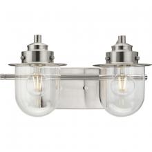 PROGRESS LIGHTING P300435-009 - Northlake Collection Two-Light Brushed Nickel Clear Glass Transitional Bath Light