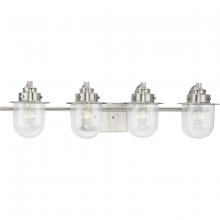 PROGRESS LIGHTING P300437-009 - Northlake Collection Four-Light Brushed Nickel Clear Glass Transitional Bath Light