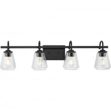 PROGRESS LIGHTING P300475-31M - Martenne Collection Four-Light Matte Black Modern Farmhouse Vanity Light