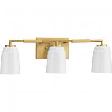 PROGRESS LIGHTING P300505-191 - Spenser Collection Three-Light Brushed Gold Industrial Vanity Light