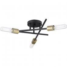 PROGRESS LIGHTING P350225-020 - Astra Collection Three-Light 18" Antique Bronze Modern Semi-Flush Mount Light