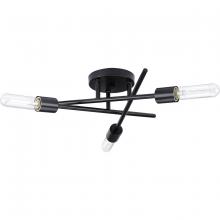 PROGRESS LIGHTING P350225-31M - Astra Collection Three-Light 18" Matte Black Modern Semi-Flush Mount Light