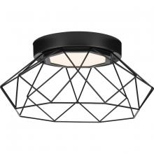 PROGRESS LIGHTING P350229-31M-30 - Geodesic LED Matte Black Modern Flush Mount Light