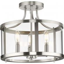 PROGRESS LIGHTING P350231-009 - Gilliam Collection 13 in. Three-Light Brushed Nickel New Traditional Semi-Flush Mount