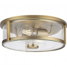 PROGRESS LIGHTING P350253-163 - Gilliam Collection 12-5/8 in. Two-Light Vintage Brass New Traditional Flush Mount